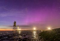 Polarlichter am Leuchtturm Obereversand