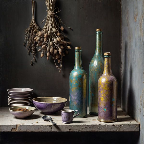 Still life with Bottles by The Nudes Gallery