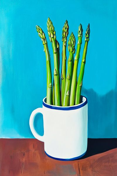 Spargel in Tasse – Farbenfroh und Frisch von Poster Art Shop