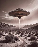 Ufo landing in the desert