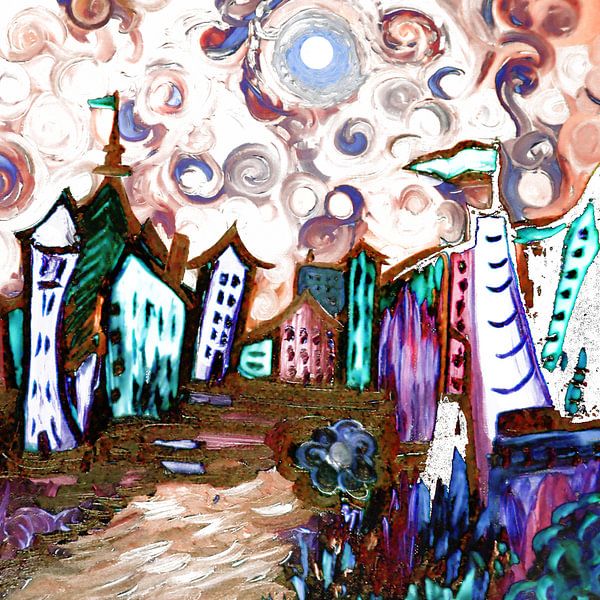 Any Town -Van Gogh Inspired von Rhonda Clapprood