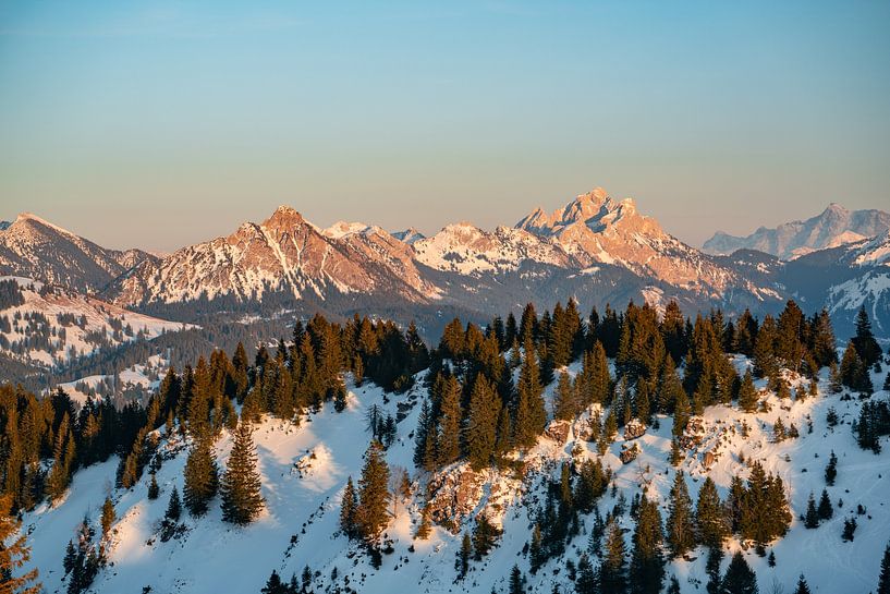 Coucher de soleil sur le Tannheimer Bergen par Leo Schindzielorz