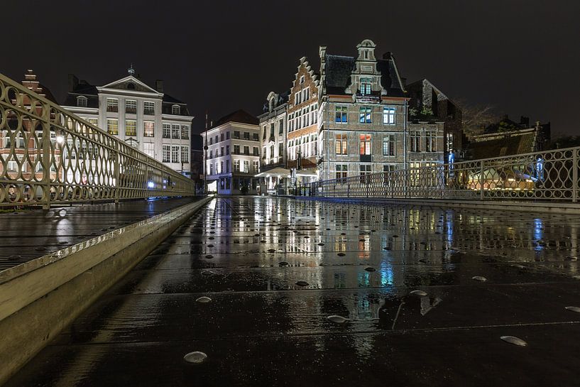 Die Brücke über den Fluss Lys in Gent von MS Fotografie | Marc van der Stelt