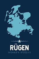 Rügen | Design kaart | Silhouet | Minimalistische kaart