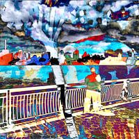 Spaziergang am central park lake new york