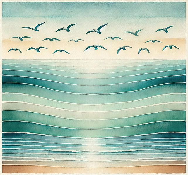 Vol Ocean Breeze en Art déco par Chromatic Fusion Studio