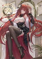 Fille d'animation aux cheveux roux