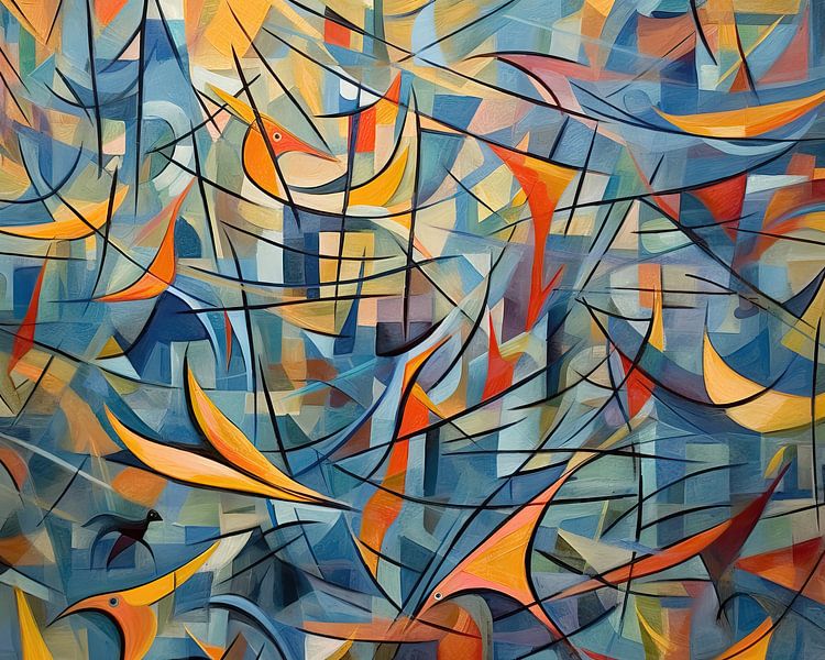 Painting Colourful Abstract | Choreography of Feather Splendour by ARTEO Paintings