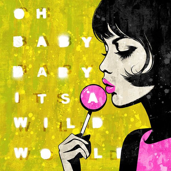 Baby Baby It's A Wild World - Yellow von Feike Kloostra