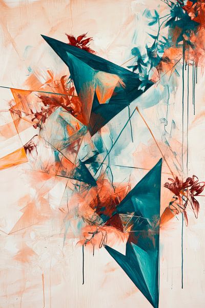 Geometrische Blüten in leuchtenden Farben von Poster Art Shop