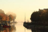 The river Luts in the early morning hours in Balk Friesland