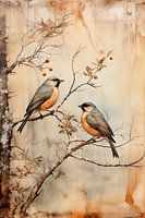 Zwei Vögel auf einem Ast *2