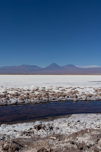 Volcano over salt flats by Daan Beverdam