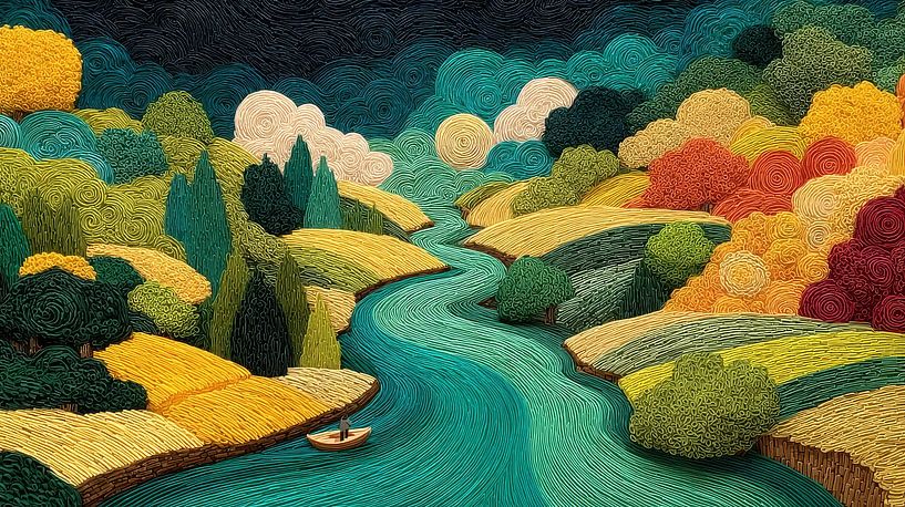 malerische abstrakte bunte Landschaft von Egon Zitter