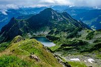 Lac de montagne en été avec vue panoramique