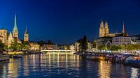 Panorama of Zurich by night