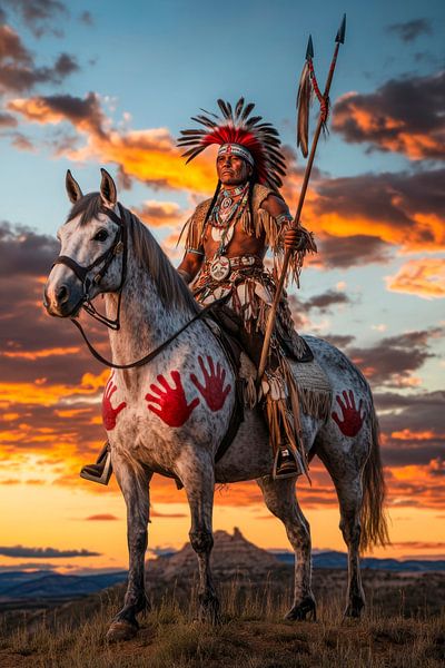 Guerriers du soleil couchant par Poster Art Shop