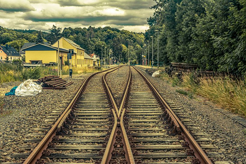 Erzgebirge Einsiedel Bahnhof und Stadt von Johnny Flash
