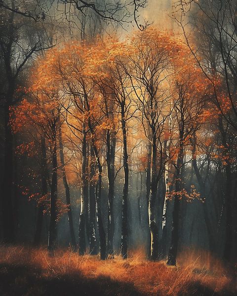 Romantic autumn forest by fernlichtsicht