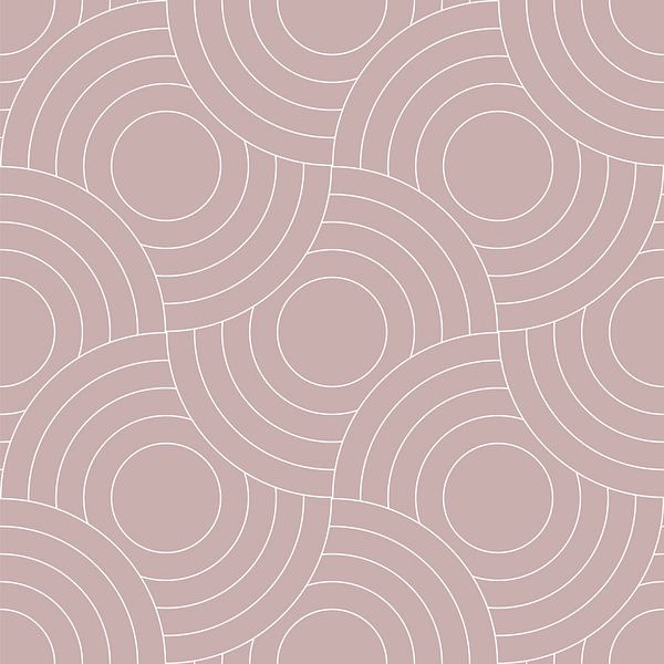 Motif rétro japonais. Art géométrique abstrait moderne en vieux rose et blanc. par Dina Dankers