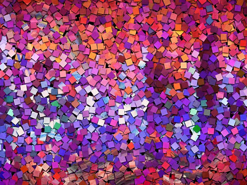 Ein abstraktes Werk aus bemalten Papierstücken von Arjen Roos