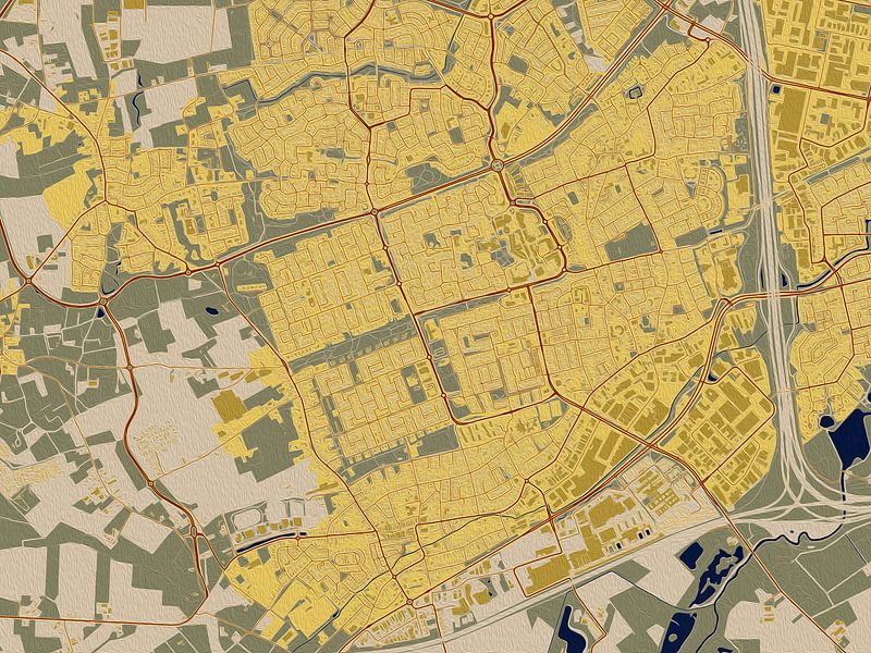 Karte von Veldhoven im Aquarellstil von Maporia