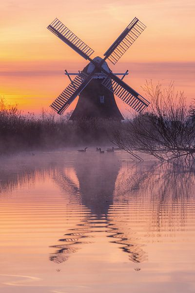 Sunrise at the Noordermolen Groningen by Rick Goede