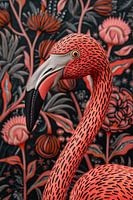 Indian Kalamkari Flamingo