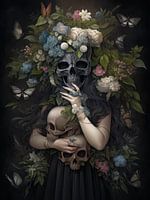 La femme avec le maître du crâne