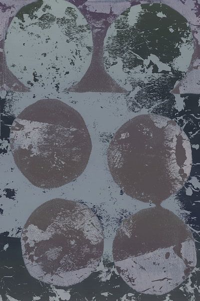 Modern abstract expressionisme. Minimalistische vormen in taupe, bruin, grijs van Dina Dankers