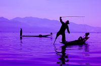 Vissers op Inle Lake Myanmar