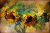 vaas met zonnebloemen