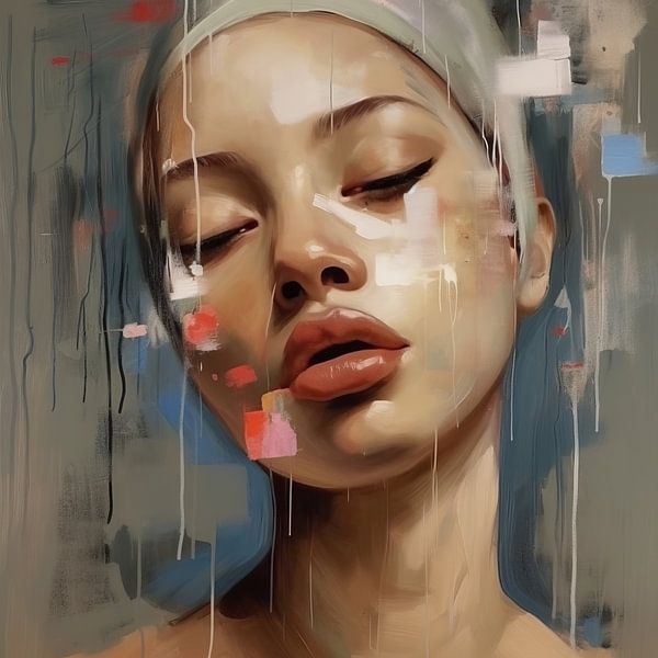 Portrait moderne "Je suis un rêveur" par Carla Van Iersel