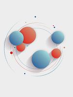 Kreisbewegung in Blau und Rot auf Grau