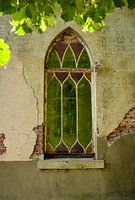 Antiek glas in lood venster