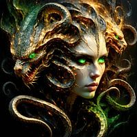 Medusa – Die tödliche Schönheit mit dem goldenen Schlangenhaupt, magischer Schrecken derr Gorgone mit smaragdgrünem Blick