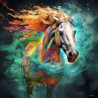 cheval en multicolore