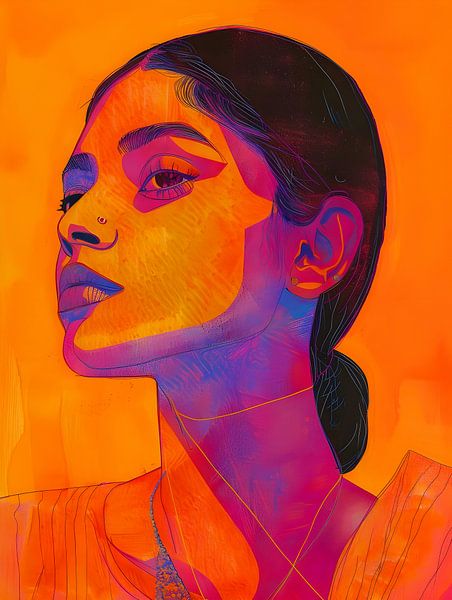 Portrait illustration of India by But First Framing