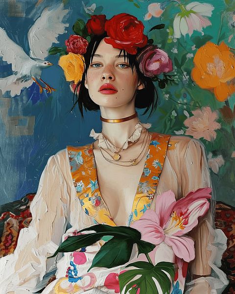 Super buntes Porträt, Illustration von Carla Van Iersel