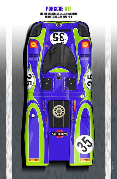 917  Hippie, Larrousse, van Lennep, Watkins Glen 1970 von Theodor Decker