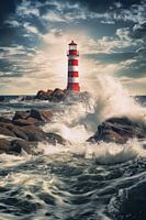 Leuchtturm auf dem  Meer