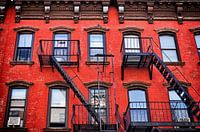 New York Red House With Fire Escapes