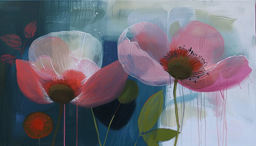 Bunte Blumen, modern und abstrakt von Studio Allee