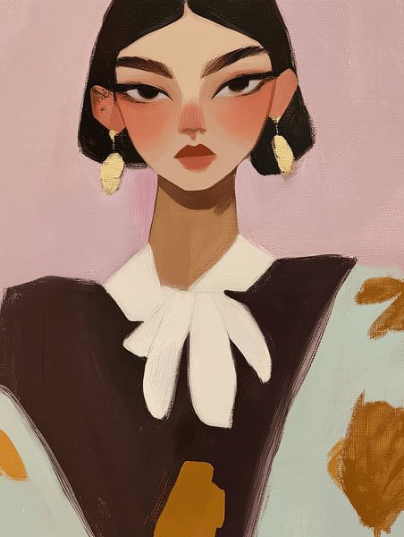 Modernes Porträt in warmen Farben von Carla Van Iersel