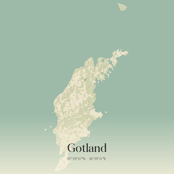 Alte Karte von Gotland, Schweden. von Ortsdrucke