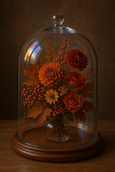 Herbststrauß unter Glasglocke von Studio Juna