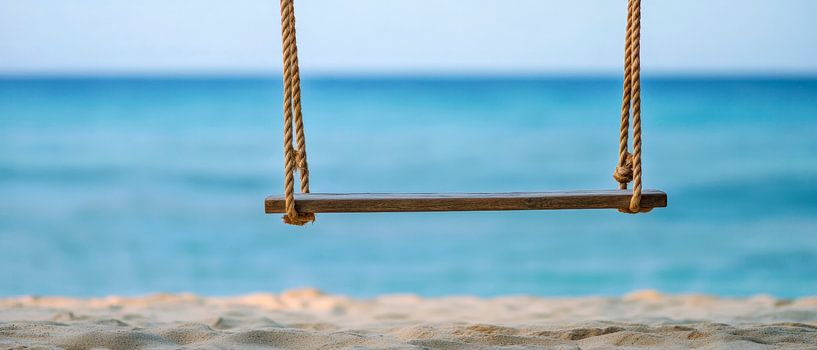 Balançoire au bord de la mer par Poster Art Shop