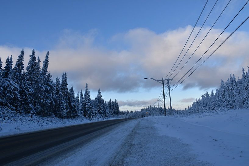 Eine Landstraße im Winter von Claude Laprise