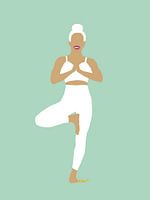 Tree Pose Yoga Wall Art, Minimalist Woman in Asana, Modern Wellness Poster, Calming Decor for Studio or Home Gym