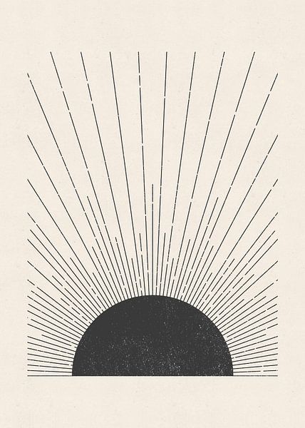 Woodblock The sun Illustration by The Printable Studio